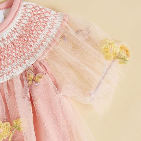 Baby Girl Fairy Romper Dress Fly Sleeveless Butterfly Wings Tutu Romper Dress Flower Embroider Summer Bodysuit in Kuwait
