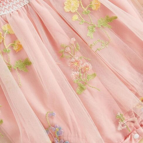 Baby Girl Fairy Romper Dress Fly Sleeveless Butterfly Wings Tutu Romper Dress Flower Embroider Summer Bodysuit in Kuwait