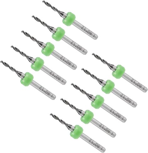بتات حفر ثنائي الفينيل متعدد الكلور Micro ، 1/8 "شانك 1.4 ملم ، حافة طليعة ، بتنغستن كربيد لوحة دائرة الحفر بت - (التطبيقات: لآلة حفر CNC) ، 10 قطع in Kuwait