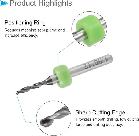 بتات حفر ثنائي الفينيل متعدد الكلور Micro ، 1/8 "شانك 1.4 ملم ، حافة طليعة ، بتنغستن كربيد لوحة دائرة الحفر بت - (التطبيقات: لآلة حفر CNC) ، 10 قطع in Kuwait