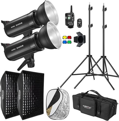 Godox SK400II V SK400IIV 400Ws 5700±200K Strobe Light,Built-in 2.4G Wireless X System,Clear LCD Panel, with LED Modeling Lamp in Kuwait