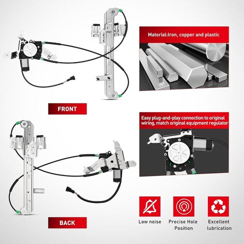 Nilight Power Window Regulator with Motor Rear Driver Side,Compatible with Cadillac Escalade/Chevy Tahoe/GMC Yukon 2002 2003 2004 2005 2006,Rear Left,748-228 in Saudi Arabia