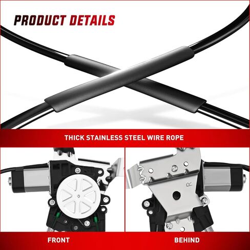 Nilight Power Window Regulator with Motor Rear Driver Side,Compatible with Cadillac Escalade/Chevy Tahoe/GMC Yukon 2002 2003 2004 2005 2006,Rear Left,748-228 in Saudi Arabia
