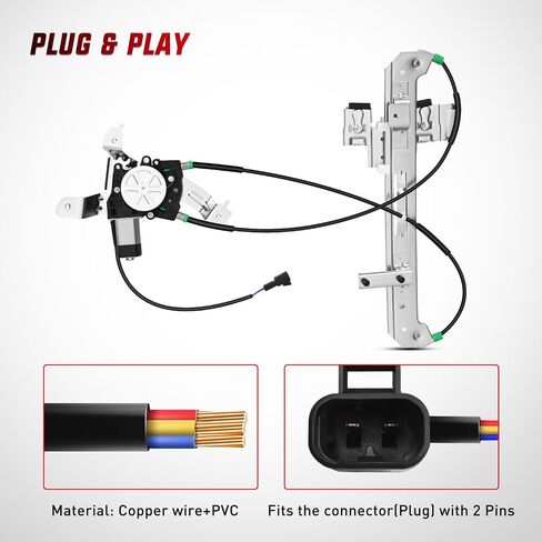 Nilight Power Window Regulator with Motor Rear Driver Side,Compatible with Cadillac Escalade/Chevy Tahoe/GMC Yukon 2002 2003 2004 2005 2006,Rear Left,748-228 in Saudi Arabia