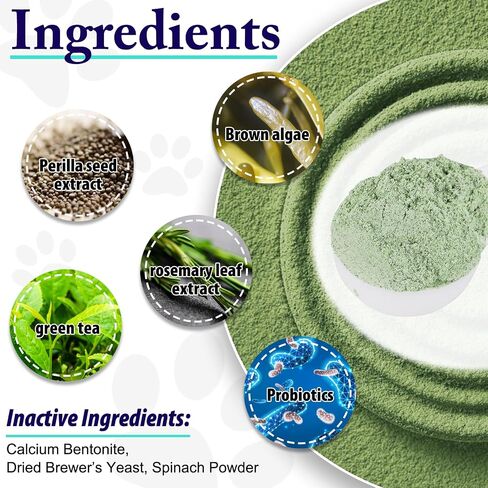 Dog Teeth Cleaning Powder - Dog Dental Powder - Dog Breath Freshener - Targets Tartar & Reduces Plaque & Bad Breath - Teeth Cleaning Made Easy Eliminate - Formulated for Small, Medium, Large Dogs in Saudi Arabia