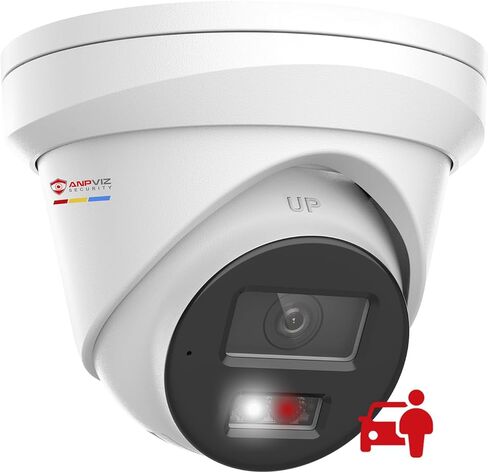 Anpviz 12MP PoE IP Camera Outdoor, Wired Turret Metal Security Camera with Audio, Human Vehicle Detection, 2.8mm Lens, 134° Wide Angle, Smart Dual Light Color Night Vision, IP67 Waterproof(H Series) in Kuwait