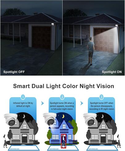 Anpviz 12MP PoE IP Camera Outdoor, Wired Turret Metal Security Camera with Audio, Human Vehicle Detection, 2.8mm Lens, 134° Wide Angle, Smart Dual Light Color Night Vision, IP67 Waterproof(H Series) in Kuwait