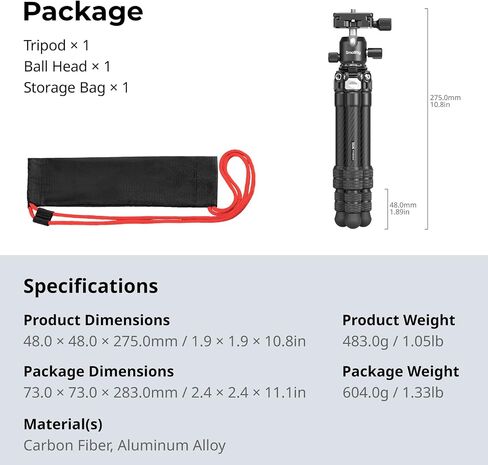 SmallRig Heavy Duty Carbon Fiber Tabletop Tripod Kit in Kuwait