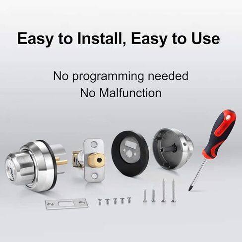 تطور لقفل قفل Deadbolt بدون أي مفاتيح مع زر مضاد للزولوك مقبض الباب الأمامي القفل مقبض مع أسطوانة واحدة من الفولاذ المقاوم للصدأ in Kuwait