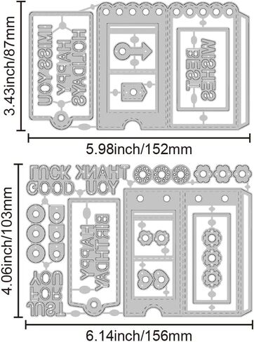 GLOBLELAND Industrial Gear Interface Tab Hole Cutting Dies for Card Making Bookmark Chain Corner Metal Die Cuts Cutting Dies Templates for Scrapbooking Journal Embossing Paper Craft Decor in Saudi Arabia