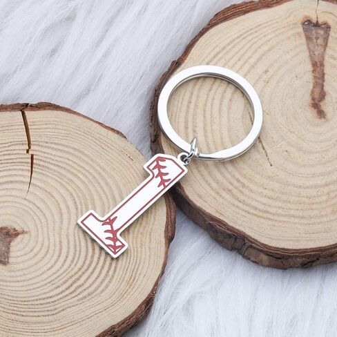 FAADBUK Baseball Initial Keychain Baseball Lucky Number Jewelry Baseball Jersey 0-9 Inspiration Pendant Keychain in Saudi Arabia