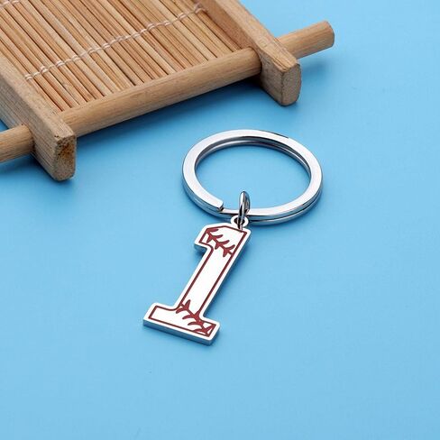 FAADBUK Baseball Initial Keychain Baseball Lucky Number Jewelry Baseball Jersey 0-9 Inspiration Pendant Keychain in Saudi Arabia