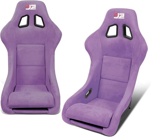 J2 Engineering J2-RS-005-LB Pair of Medium Sized Lake Blue Suede Style Fabric Injection-Molded Foam Universal Racing Seat With Adjustable Glides Side Mount Adapters 34" H X 23" W X 23" D in Saudi Arabia