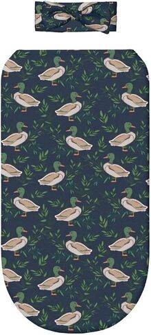 KiuLoam Cute Farm Animal Mallard Duck Newborn Swaddle Set with Matching Hat, Newborn Receiving Blanket Soft Unisex Infant Swaddle Wrap for Baby Boys and Girls in Kuwait