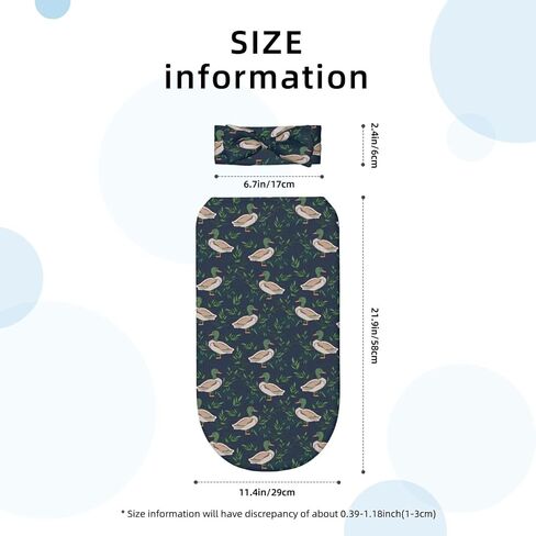 KiuLoam Cute Farm Animal Mallard Duck Newborn Swaddle Set with Matching Hat, Newborn Receiving Blanket Soft Unisex Infant Swaddle Wrap for Baby Boys and Girls in Kuwait