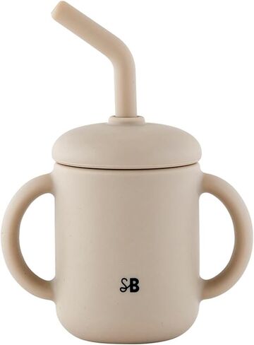 Stephan Baby 100 ٪ Cilicone Christmas Cup Cup Lid & Straw للأطفال الصغار ، 4 أوقية ، Merry Little Dude in Kuwait
