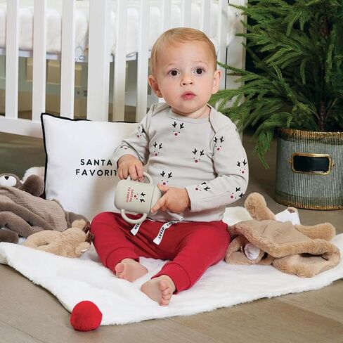 Stephan Baby 100 ٪ Cilicone Christmas Cup Cup Lid & Straw للأطفال الصغار ، 4 أوقية ، Merry Little Dude in Kuwait