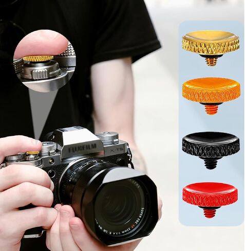 4Pack Camear Soft Watter Button Metal Brass Brass Knurled Camera Watter Breath (Multi Colors) in Kuwait