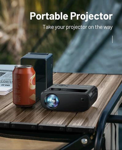 Mini Projector for iPhone ، Elephas 2025 Portable Propermy Projector ، جهاز عرض أفلام صغير مدعوم 1080 بكسل ، متوافق مع Android/iOS ، TV ، الكمبيوتر المحمول ، واجهة HDMI/USB in Kuwait
