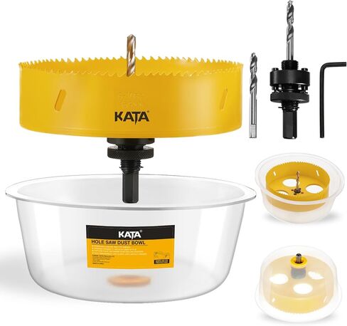 6 Hole Saw for Recessed Lights: 6-1/8 in Hole Saw with Silicone Dust Bowl - Installing 6 Inch LED Recessed Ceiling Light Can Lighting on Drywall - Hole Cutter with Dust Catcher for Downlight in Kuwait