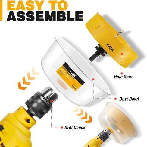 6 Hole Saw for Recessed Lights: 6-1/8 in Hole Saw with Silicone Dust Bowl - Installing 6 Inch LED Recessed Ceiling Light Can Lighting on Drywall - Hole Cutter with Dust Catcher for Downlight in Kuwait