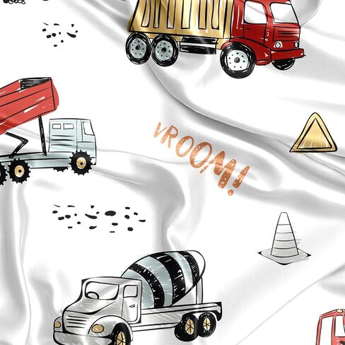 Sweet Jojo Designs Green Blue Construction Truck Boy Baby Satin Fitted Crib Sheet Infant Newborn Nursery Toddler Bed Room Standard Mattress Transportation Zone Vehicles Bulldozer Tractor Black White in Saudi Arabia