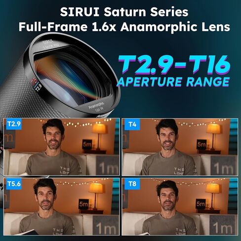 SIRUI Saturn 75mm T2.9 1.6X Full Frame Carbon Fiber Anamorphic Lens, Cine Lens for L Mount Cameras, Less Than 500g (Blue Flare) in Kuwait