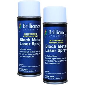 Pack of 4 - BLI101-12 Oz - Aerosol Black Laser Ink for Metals Marking - CO2 Laser - Fiber Laser - YAG, Durable, Permanent, High Contrast, Brilliance Laser Inks