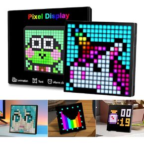 Digital Picture Frame Pixel, App control Pixel Frame with LED Lights, Customizable Styles and Animations Pixel Display Screen for Room Decoration,Gaming(16X16)