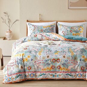 Cupocupa Duvet Cover Set;Duvet Cover Queen/King/Twin Bedding Set Fluffy Boho Duvet Cover Set Paisley Floral Bedding Collection Duvet Cover with Pillowcases