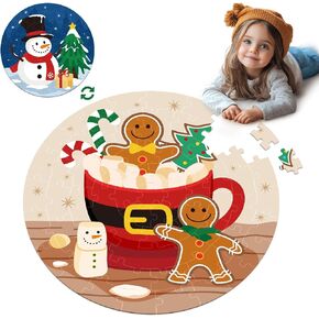 Thanksgiving Floor Puzzle for Kids Double Sided Fall Puzzle Baby in a Manger Nativity Scene Jigsaw Puzzles 70 Pieces Ages 3 and up Jesus Christmas Puzzle 22"
