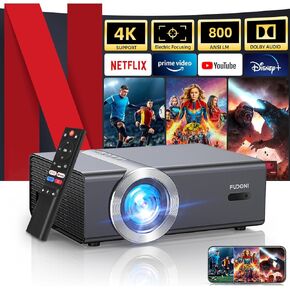 [Electric Focus/Auto Keystone] جهاز عرض مع WiFi و Bluetooth ، جهاز عرض فيلم Fudoni Outdoor Movie الأصلي 1080P 20000L 4K ، Fudoni Outdoor Movie للمسرح المنزلي يصل إلى 300 "