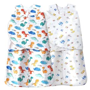 Baby Sleepsack Swaddle,Sleep Sack 3-6 Months,3-Way Adjustable Wearable Transition Blanket 100% Organic Cotton 2-Piece,12-18 lbs,1.0 TOG(Star&Grey)