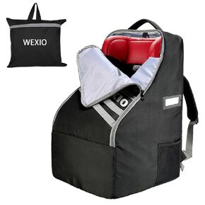 360° Thick Padded Car Seat Travel Bag for Airplane,Waterproof Car Seat Bags for Air Travel,Heavy Duty Gate Check Carseat Backpack for Nuna Graco Diono Britax Chicco Clek Cosco Peg Perego &Base