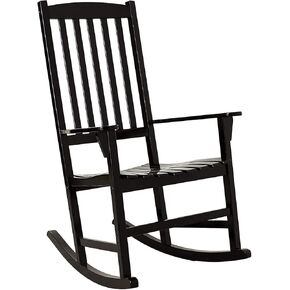 Cambridge Casual Bentley High Back Wooden Front Porch Rocking Chair for Outdoor Patio Furniture, Solid Wood, White