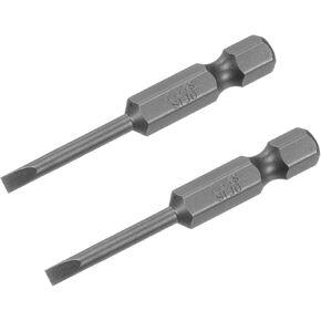 uxcell 2 Pcs Slotted Screwdriver Bits 6mm 4" Length 1/4" Hex Shank Magnetic Flat Head Drive Bit Holder for Power Screwdriver Drill Impact Driver