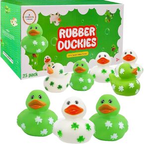 The Dreidel Company St. Patrick's Holiday Rubber Duck Toy Duckies for Kids, Bath Birthday Gifts Baby Showers Summer Beach and Pool Activity, 2" (12-Pack) in Kuwait