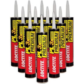 10 oz OSI 1390595 PL Premium 3X Multi-Purpose Polyurethane Construction Adhesive Pack of 12