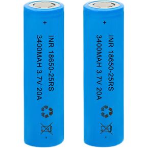 3.7 Volt 2 Packs 18650 Flat Top 18650 Rechargeable Batteries 18650 for Flashlights, Headlamps, Doorbells, RC Cars (Blue)