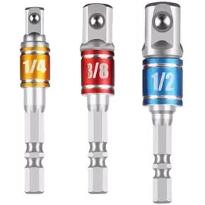 17-Piece Flexible Drill Bit Extension Set with 3 rotatable socket adapters, 2 hex shank 105° right angle drill attachments, 10 short screwdriver bits, and a 90° angled bit with a flexible extension