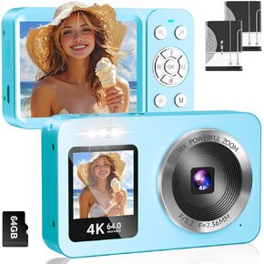 4K 64MP Digital Cameras for Kids