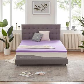 SINWEEK 3 Inch Gel Memory Foam Mattress Topper Ventilated Soft Pressure Relieve Mattress Pad, Breathable Bed Topper, CertiPUR-US Certified, Queen Size