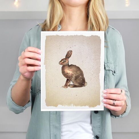 Vintage Woodland Animals Art Prints (Set of 6) - Unframed - 8x10s | Vintage Décor | Living Room Décor for Animal Lovers | Inspirational Wall Art in Kuwait