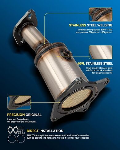 PHILTOP Catalytic Converter Direct-Fit Replacement For 2014-2018 Silverado/Sierra 1500 4.3L/ 5.3L, 2015-2019 Tahoe/Suburban/Yukon/Yukon XL 5.3L Replace 50497, 645159, 50563 (EPA Compliant) in Saudi Arabia