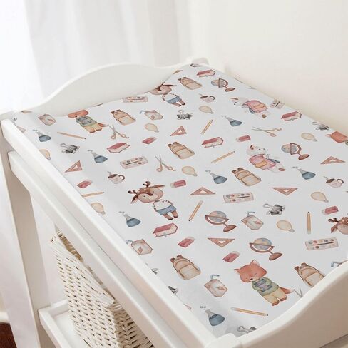 Cute Koala Bear Branch Leaf Changing Pad Cover Woodland Animals Boho Leaves Unisex Diaper Change Table Sheets for Boy Girl Wildlife Soft Stretch Baby Changing Table Pad Mat Covers 32''x16'' in Kuwait