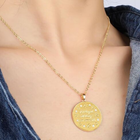 Gold Lighthouse Pendant Necklace for Women Girls 14K Gold Plated Lighthouse Coin Necklace with Sunrise Adjustable Chain Round Lighthouse Charm Travel Trendy Summer Jewelry Gift for Her in Saudi Arabia