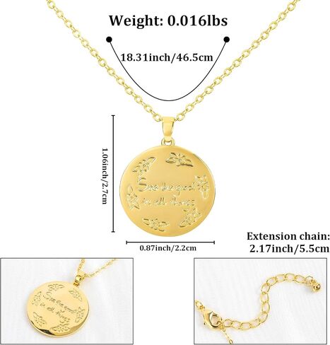 Gold Lighthouse Pendant Necklace for Women Girls 14K Gold Plated Lighthouse Coin Necklace with Sunrise Adjustable Chain Round Lighthouse Charm Travel Trendy Summer Jewelry Gift for Her in Saudi Arabia