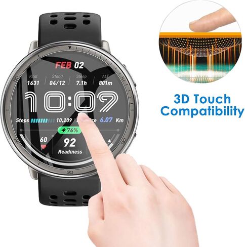 2 Pack Tempered Glass for Garmin Forerunner 165/Xiaomi Watch S3 Screen Protector,9H Hardness,Ultra Resistant,Anti-Fingerprints,No Bubbles,HD-Clear,Full Coverage Watch Film for Garmin Forerunner 165 [Easy Install] in Saudi Arabia