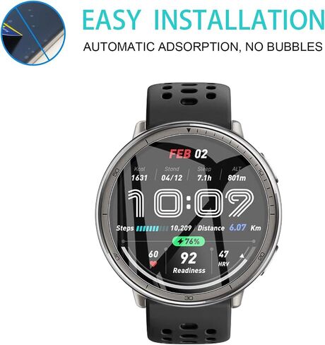 2 Pack Tempered Glass for Garmin Forerunner 165/Xiaomi Watch S3 Screen Protector,9H Hardness,Ultra Resistant,Anti-Fingerprints,No Bubbles,HD-Clear,Full Coverage Watch Film for Garmin Forerunner 165 [Easy Install] in Saudi Arabia