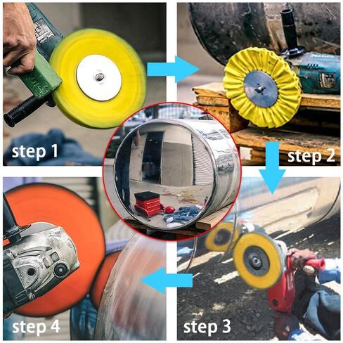 8" Non-Woven Airway Buffing Wheel,5/8'' Arbor Hole,/Coarse Polishing for Angle Grinder 1 PCS in Kuwait